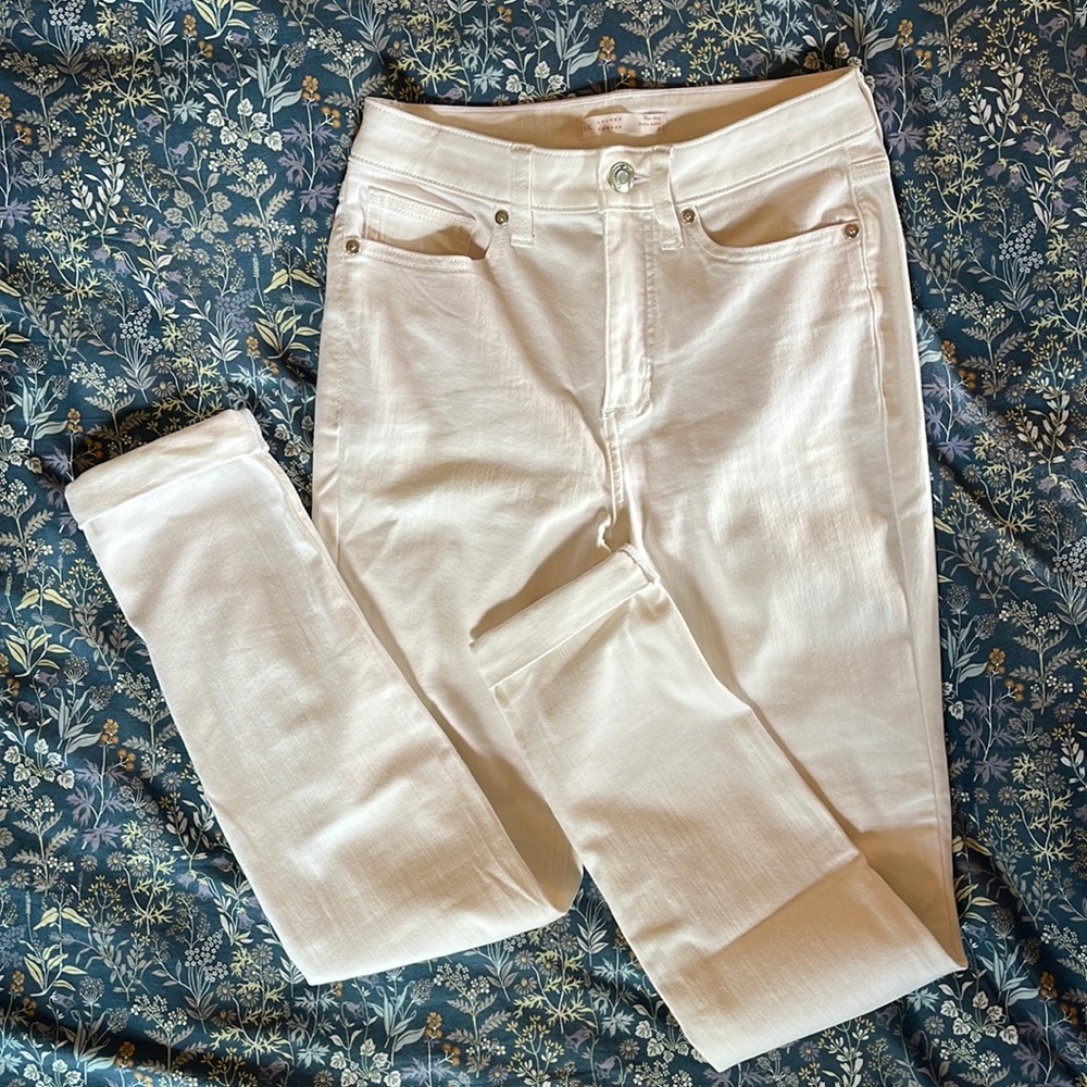 LC white high rise skinny ankle jeans
